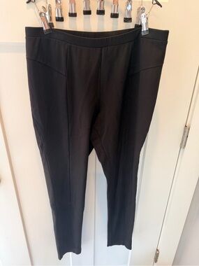 Grace Elements Black Ponte Pull On Slim Pants Womens Large Stretch